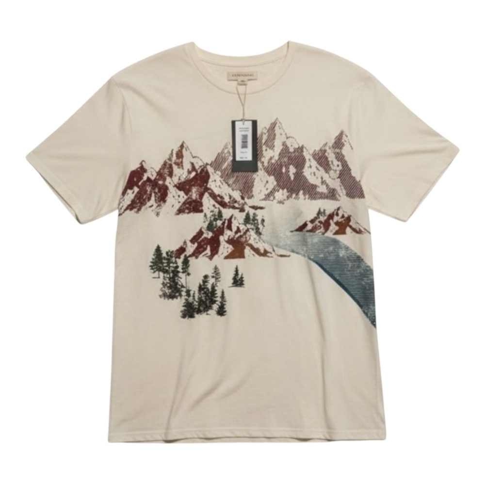 Ecothreads Men's XL White Mountain Graphic Tee T-shirt NWT